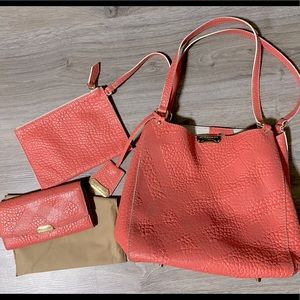 Burberry Purse with built in pouch and matching wallet set